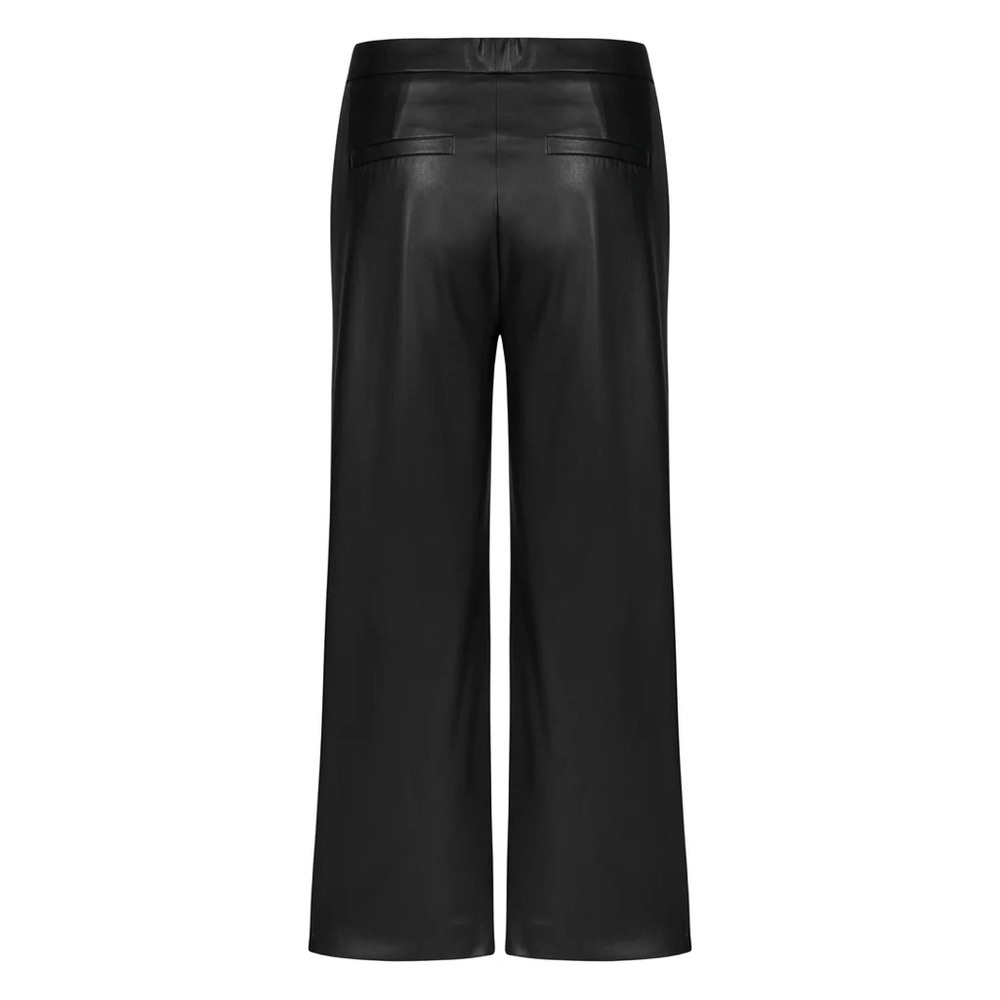RAFFAELLO ROSSI Black Wide-Leg Faux Leather Pants - Picture 4 of 8